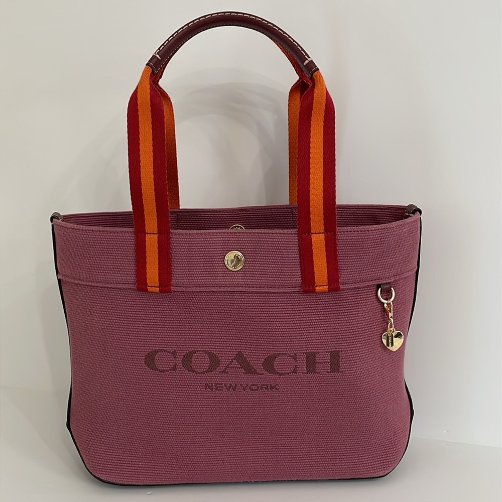 Coach Small Canvas Tote Light Raspberry Multi - Picture 12 of 12